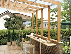 ガーデンルーム(エクステリア)　ココマ オープンテラス腰壁タイプ